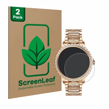 Vorderseite einer Produktverpackung mit dem Markenlogo ScreenLeaf. Daneben ist das Gerät LIGE BW1845A-CC 1.32