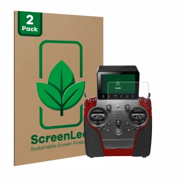 Vorderseite einer Produktverpackung mit dem Markenlogo ScreenLeaf. Daneben ist das Gerät PowerBox Systems Atom mit dem zugehör