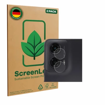 Vorderseite einer Produktverpackung mit dem Markenlogo ScreenLeaf. Daneben ist das Gerät Motorola Moto G24 Power (NUR Kamerasc
