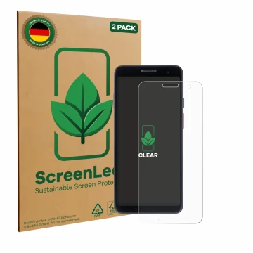 Vorderseite einer Produktverpackung mit dem Markenlogo ScreenLeaf. Daneben ist das Gerät Honeywell CT37 mit dem zugehörigen Di