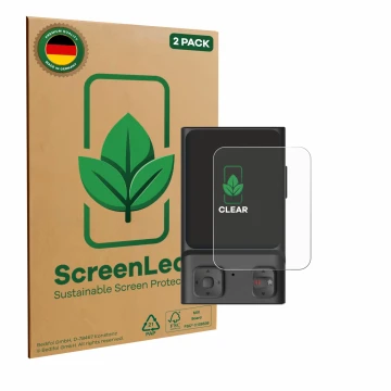 Vorderseite einer Produktverpackung mit dem Markenlogo ScreenLeaf. Daneben ist das Gerät Hoverair Beacon mit dem zugehörigen D