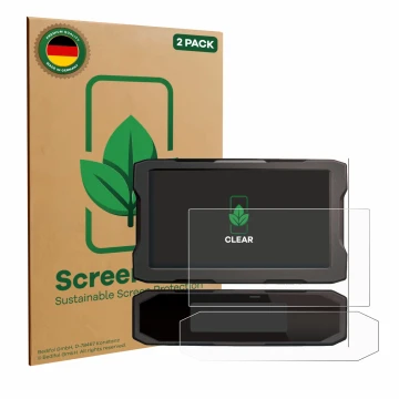 Vorderseite einer Produktverpackung mit dem Markenlogo ScreenLeaf. Daneben ist das Gerät Honda NT 1100 2021 mit dem zugehörige