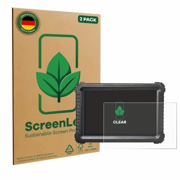 Vorderseite einer Produktverpackung mit dem Markenlogo ScreenLeaf. Daneben ist das Gerät iCarsoft CR Ultra mit dem zugehörigen