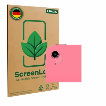 Vorderseite einer Produktverpackung mit dem Markenlogo ScreenLeaf. Daneben ist das Gerät Apple iPad A16 11