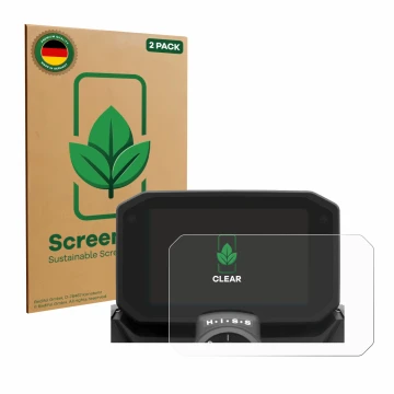 Vorderseite einer Produktverpackung mit dem Markenlogo ScreenLeaf. Daneben ist das Gerät Honda Hornet CB/NC 2025 mit dem zugeh