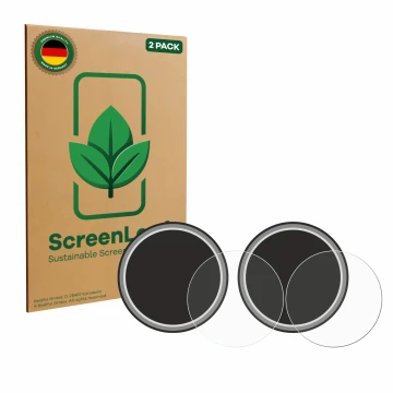 Vorderseite einer Produktverpackung mit dem Markenlogo ScreenLeaf. Daneben ist das Gerät Numark NS4FX (Jog) mit dem zugehörige