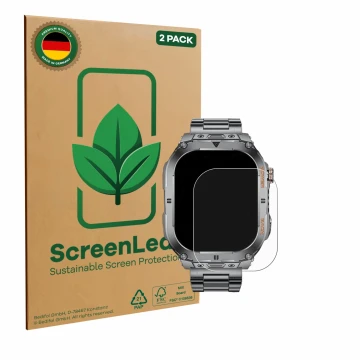Vorderseite einer Produktverpackung mit dem Markenlogo ScreenLeaf. Daneben ist das Gerät Esfoe ZC-EF9-A 2.13