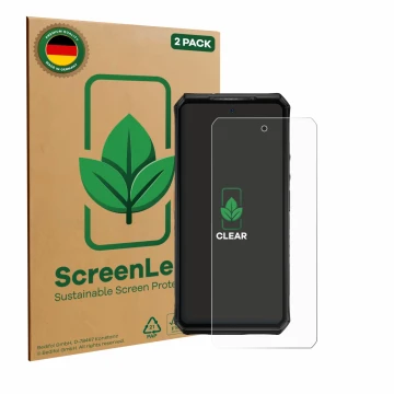 Vorderseite einer Produktverpackung mit dem Markenlogo ScreenLeaf. Daneben ist das Gerät Ulefone Armor 28 Ultra Thermal mit de