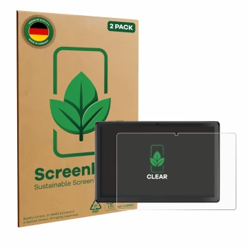 Vorderseite einer Produktverpackung mit dem Markenlogo ScreenLeaf. Daneben ist das Gerät SGIN T10 Pro 10.1