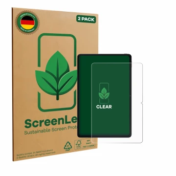 Vorderseite einer Produktverpackung mit dem Markenlogo ScreenLeaf. Daneben ist das Gerät Xiaomi POCO Pad 11