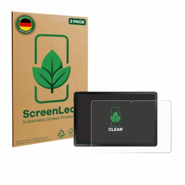 Vorderseite einer Produktverpackung mit dem Markenlogo ScreenLeaf. Daneben ist das Gerät Doogee U11 Pro mit dem zugehörigen Di