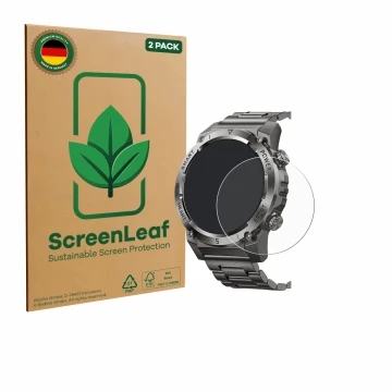 Vorderseite einer Produktverpackung mit dem Markenlogo ScreenLeaf. Daneben ist das Gerät Naixues 55G 1.46