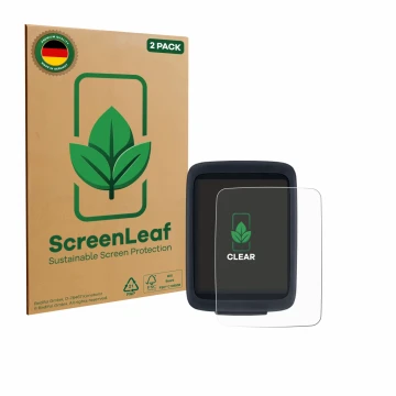 Vorderseite einer Produktverpackung mit dem Markenlogo ScreenLeaf. Daneben ist das Gerät Sigma BC 10.0 WR mit dem zugehörigen 