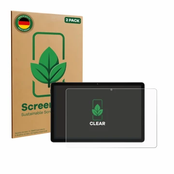 Vorderseite einer Produktverpackung mit dem Markenlogo ScreenLeaf. Daneben ist das Gerät Doogee Tab A9 Pro+ mit dem zugehörige