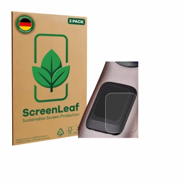 Vorderseite einer Produktverpackung mit dem Markenlogo ScreenLeaf. Daneben ist das Gerät Specialized Turbo Levo 4 mit dem zuge