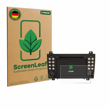 Vorderseite einer Produktverpackung mit dem Markenlogo ScreenLeaf. Daneben ist das Gerät Erisin ES8940S 7
