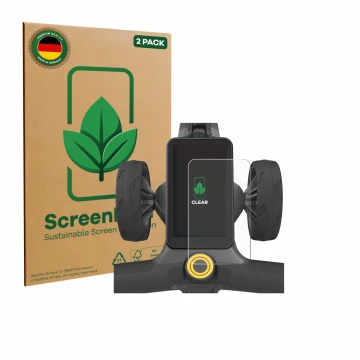 Vorderseite einer Produktverpackung mit dem Markenlogo ScreenLeaf. Daneben ist das Gerät PowaKaddy CT12 GPS mit dem zugehörige