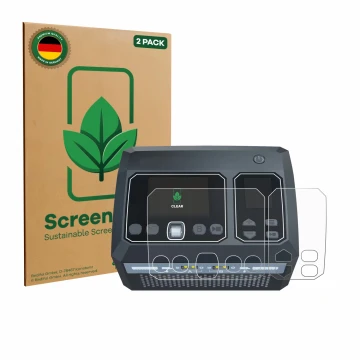 Vorderseite einer Produktverpackung mit dem Markenlogo ScreenLeaf. Daneben ist das Gerät SkyRc D750 Mix mit dem zugehörigen Di