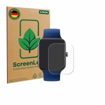 Vorderseite einer Produktverpackung mit dem Markenlogo ScreenLeaf. Daneben ist das Gerät Decathlon CW500 M mit dem zugehörigen
