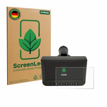 Vorderseite einer Produktverpackung mit dem Markenlogo ScreenLeaf. Daneben ist das Gerät dnt DigiTele PRO mit dem zugehörigen 