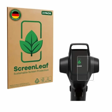 Vorderseite einer Produktverpackung mit dem Markenlogo ScreenLeaf. Daneben ist das Gerät Segway GT3 Pro mit dem zugehörigen Di