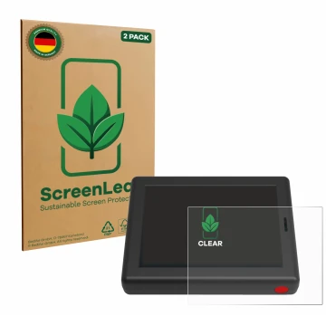 Vorderseite einer Produktverpackung mit dem Markenlogo ScreenLeaf. Daneben ist das Gerät XC Tracer Maxx III mit dem zugehörige