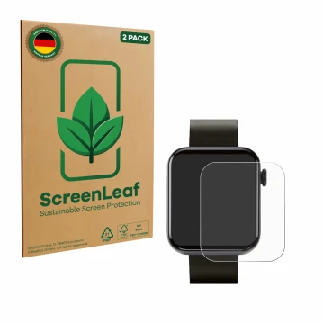 Vorderseite einer Produktverpackung mit dem Markenlogo ScreenLeaf. Daneben ist das Gerät Kendox Life Tracker mit dem zugehörig