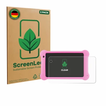 Vorderseite einer Produktverpackung mit dem Markenlogo ScreenLeaf. Daneben ist das Gerät Wainyok K7 7