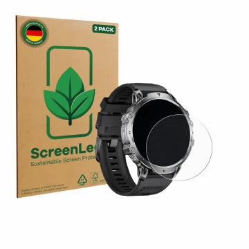 Vorderseite einer Produktverpackung mit dem Markenlogo ScreenLeaf. Daneben ist das Gerät LIGE EF13 1.85