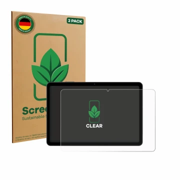 Vorderseite einer Produktverpackung mit dem Markenlogo ScreenLeaf. Daneben ist das Gerät Tabwee T80 10.1