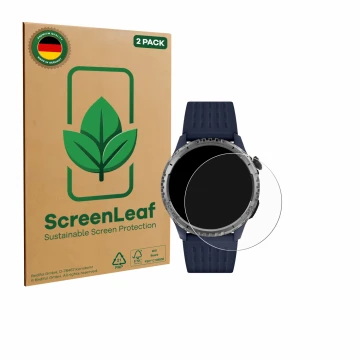Vorderseite einer Produktverpackung mit dem Markenlogo ScreenLeaf. Daneben ist das Gerät Reflex Active Sea Venture 400 R mit d