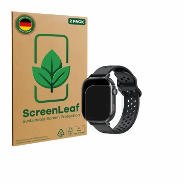 Vorderseite einer Produktverpackung mit dem Markenlogo ScreenLeaf. Daneben ist das Gerät Jugeman P131 2.06