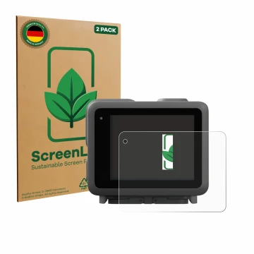 Vorderseite einer Produktverpackung mit dem Markenlogo ScreenLeaf. Daneben ist das Gerät GoPro Lit Hero mit dem zugehörigen Di