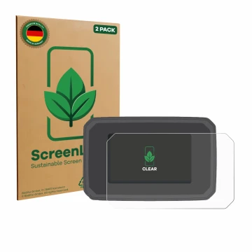 Vorderseite einer Produktverpackung mit dem Markenlogo ScreenLeaf. Daneben ist das Gerät Honda CB125R 2024 mit dem zugehörigen