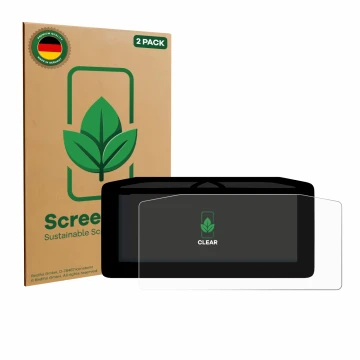 Vorderseite einer Produktverpackung mit dem Markenlogo ScreenLeaf. Daneben ist das Gerät Ducati Streetfighter V4 2025 Tachoanz