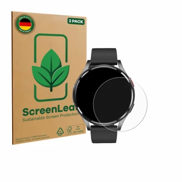 Vorderseite einer Produktverpackung mit dem Markenlogo ScreenLeaf. Daneben ist das Gerät Lgnitek GE30-H 1.43