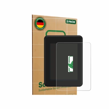 Vorderseite einer Produktverpackung mit dem Markenlogo ScreenLeaf. Daneben ist das Gerät Neodrives simplyDisplay mit dem zugeh