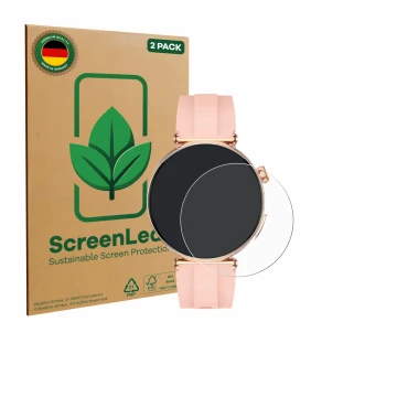 Vorderseite einer Produktverpackung mit dem Markenlogo ScreenLeaf. Daneben ist das Gerät Knauermann Pro 4 Mini 2026 mit dem zu