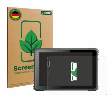 Vorderseite einer Produktverpackung mit dem Markenlogo ScreenLeaf. Daneben ist das Gerät Geshem MTK6877 mit dem zugehörigen Di