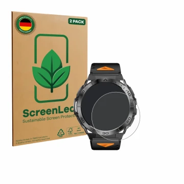 Vorderseite einer Produktverpackung mit dem Markenlogo ScreenLeaf. Daneben ist das Gerät Rogbid Titan K mit dem zugehörigen Di