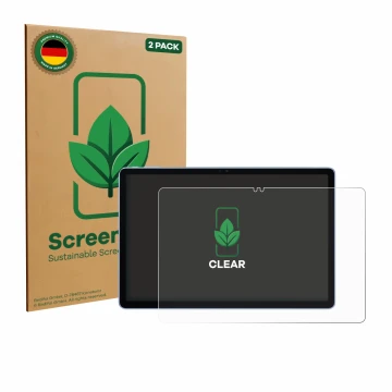 Vorderseite einer Produktverpackung mit dem Markenlogo ScreenLeaf. Daneben ist das Gerät Itel VistaTab 30 mit dem zugehörigen 