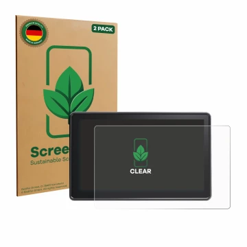 Vorderseite einer Produktverpackung mit dem Markenlogo ScreenLeaf. Daneben ist das Gerät Osee G7 Pro mit dem zugehörigen Displ