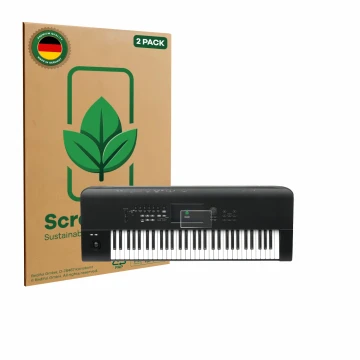 Vorderseite einer Produktverpackung mit dem Markenlogo ScreenLeaf. Daneben ist das Gerät KORG Nautilus 61 mit dem zugehörigen 