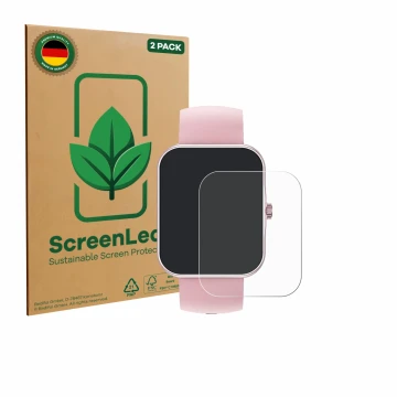 Vorderseite einer Produktverpackung mit dem Markenlogo ScreenLeaf. Daneben ist das Gerät Ucani S80K 1.83