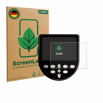Vorderseite einer Produktverpackung mit dem Markenlogo ScreenLeaf. Daneben ist das Gerät WaterRower Series 4 Monitor mit dem z