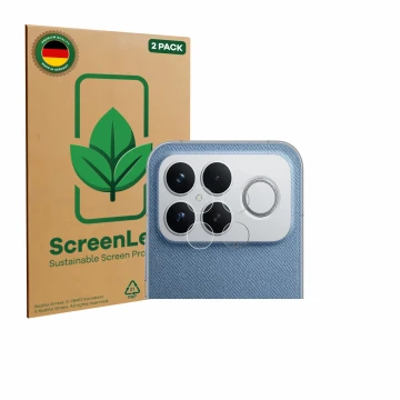Vorderseite einer Produktverpackung mit dem Markenlogo ScreenLeaf. Daneben ist das Gerät Xiaomi Poco F8 Ultra (NUR Kameraschut