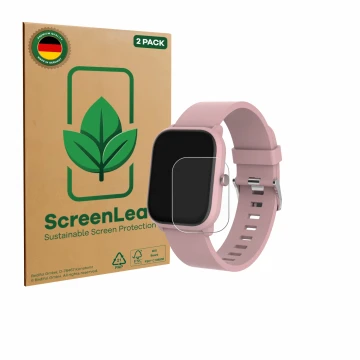 Vorderseite einer Produktverpackung mit dem Markenlogo ScreenLeaf. Daneben ist das Gerät Denver SWK-120RO mit dem zugehörigen 