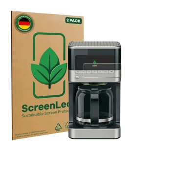 Vorderseite einer Produktverpackung mit dem Markenlogo ScreenLeaf. Daneben ist das Gerät Braun PurAroma 7 mit dem zugehörigen 