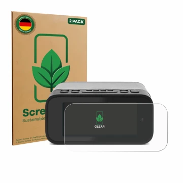 Vorderseite einer Produktverpackung mit dem Markenlogo ScreenLeaf. Daneben ist das Gerät TechniSat Digitradio 52 BT mit dem zu