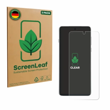 Vorderseite einer Produktverpackung mit dem Markenlogo ScreenLeaf. Daneben ist das Gerät Oppo Find X8 Ultra mit dem zugehörige
